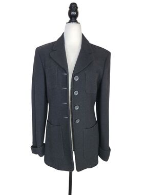 Sisley Black Tailored Button-Front Blazer Jacket